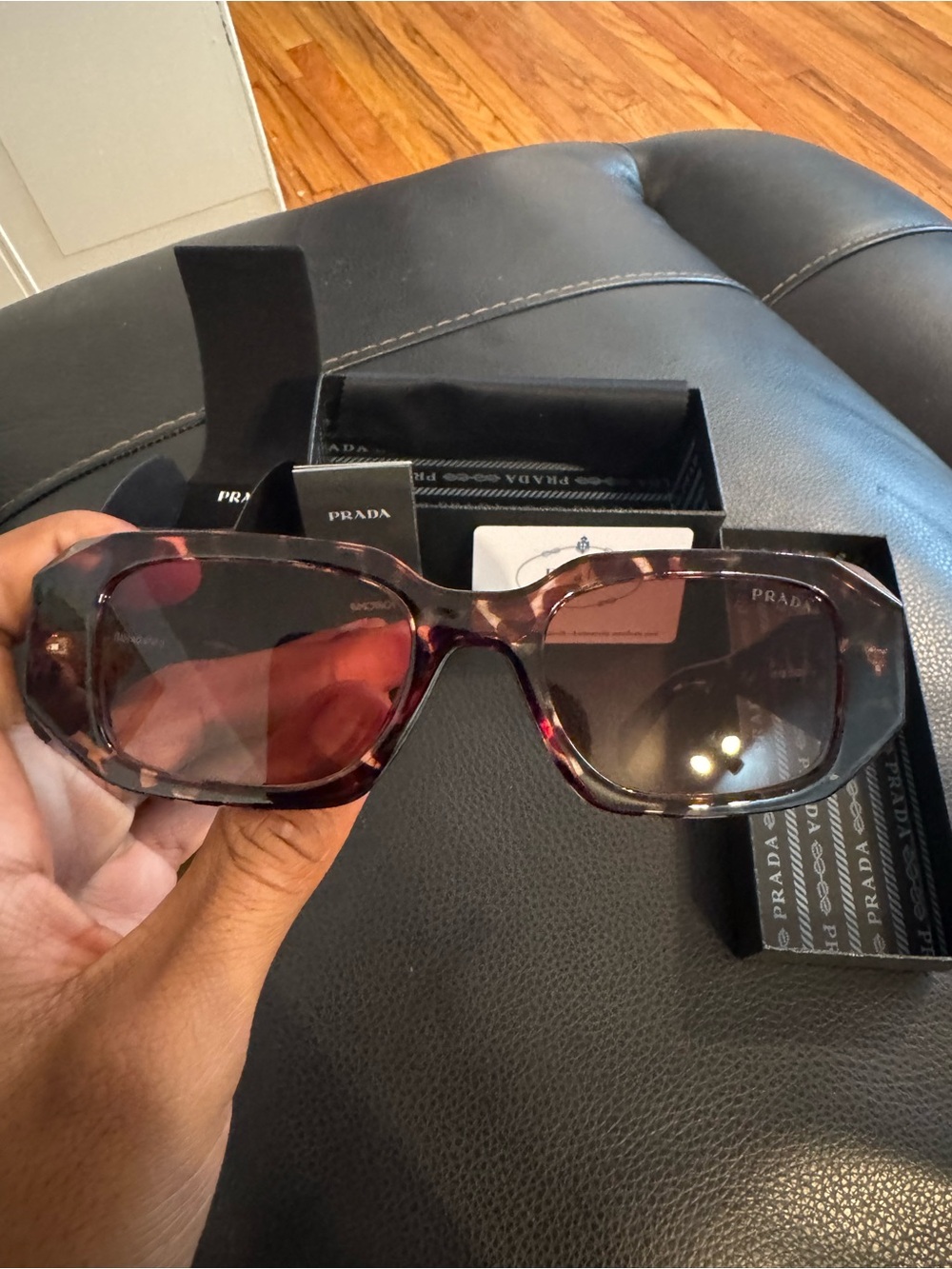 Prada Women’s Cheetah Print Sunglasses - Brown - Picture 2 of 6